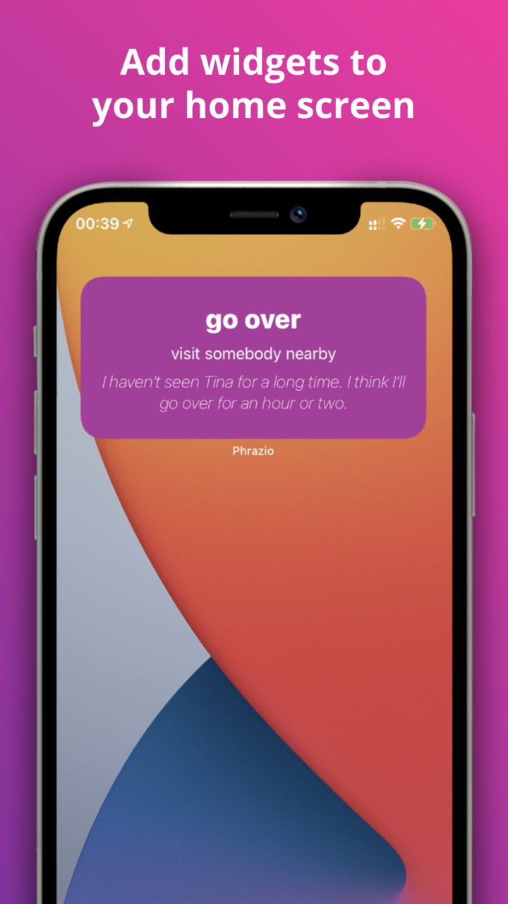 Phrasio phrasal verbs dictionary app screen