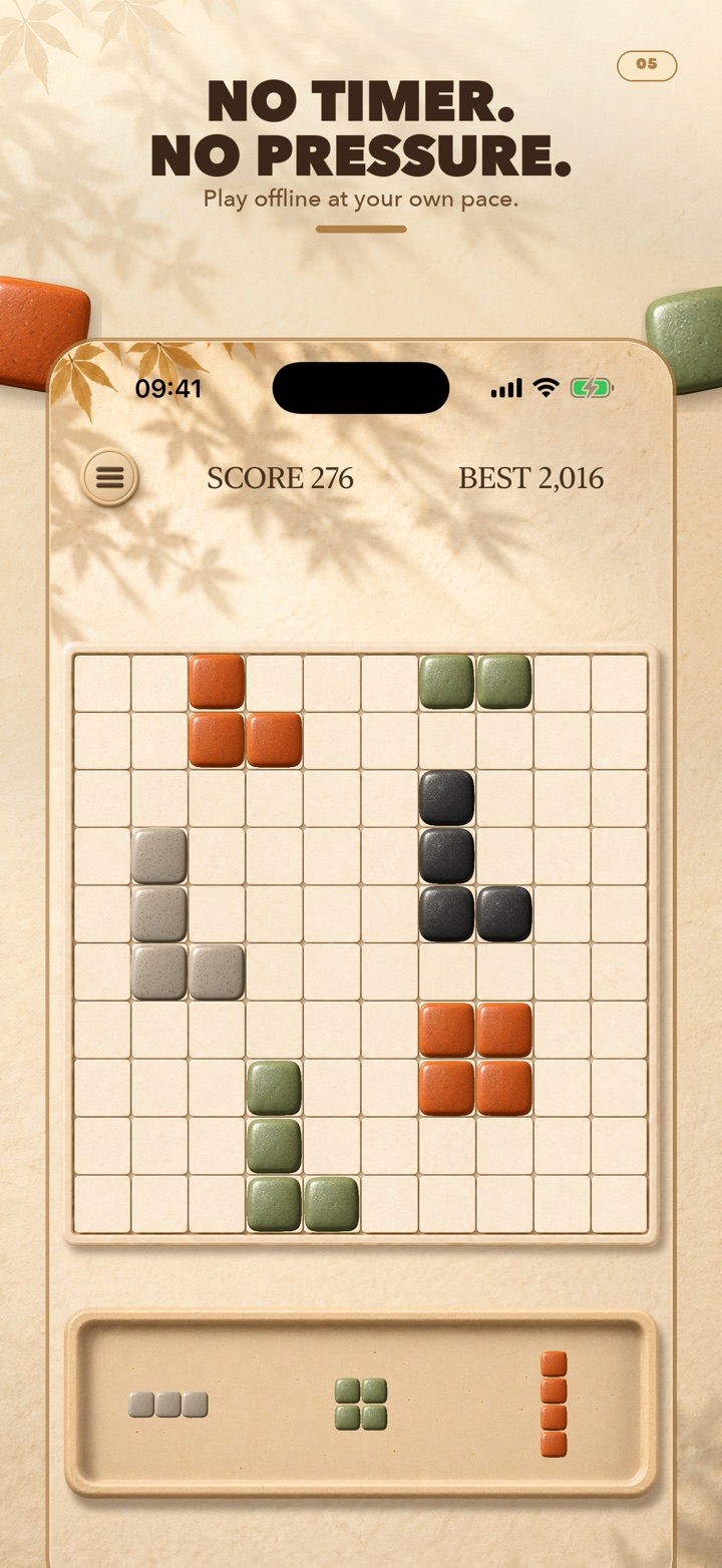 Stone Mosaic relaxed, untimed gameplay